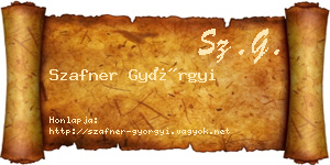 Szafner Györgyi névjegykártya